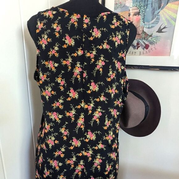 VTG 90s Zoe International Floral Dress Whimsigoth Witchy Feminine Cottagecore L - Picture 7 of 9